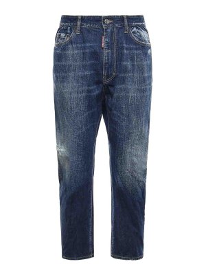 DSQUARED2: straight leg jeans - Bow-Leg Denim Jeans