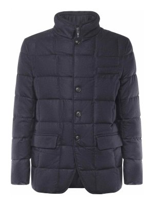 FAY: giacche imbottite - Piumino Corto In Flanella Di Lana Cardata