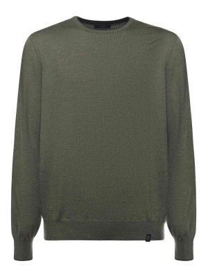 FAY: Strickpullover mit Rundhalsausschnitt - Rundhalspullover - Grün