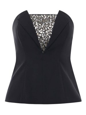 GENNY: Tops & Tank tops - Bustier Top With Rhinestone Embroidery