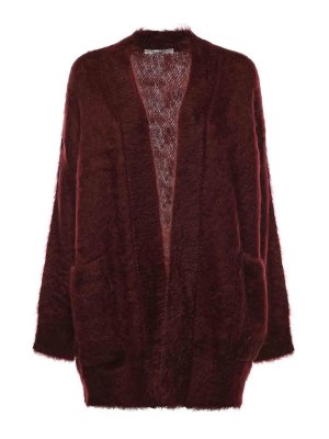 Max Mara: Strickpullover mit Rundhalsausschnitt - Rundhalspullover - Rot