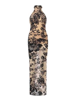 Pinko: maxi dresses - Flock Print Maxi Dress