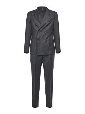 SANTANIELLO: blazers - Tailored Pinstriped Wool Suit