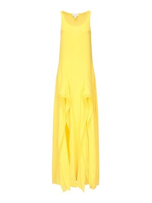 Alaïa: maxi dresses - Long Dress With Georgette Ruffles