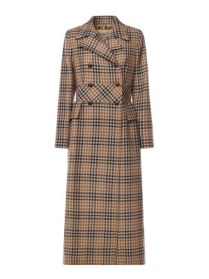 VALENTINO GARAVANI: cappotti imbottiti - Cappotto lungo in lana pied de poule