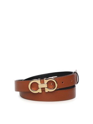 SALVATORE FERRAGAMO: belts - Reversible And Adjustable Gancini Belt