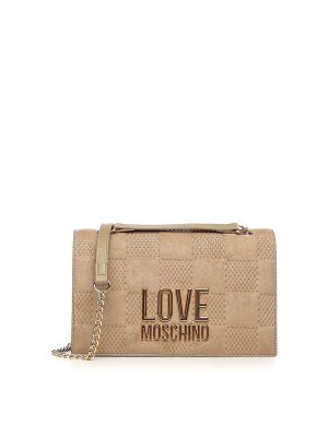LOVE MOSCHINO: ショルダーバッグ - ショルダーバッグ - ベージュ