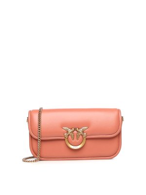 Pinko: shoulder bags - Love Box  Small Leather Shoulder Bag