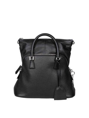 Maison Margiela: totes bags - 5Ac Soft Mini Handbag In Black Calfskin