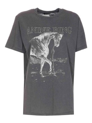 ANINE BING: T-shirts - T-Shirt - Grau
