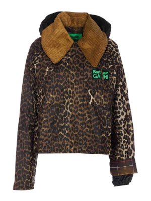 BARBOUR: giacche casual - Anorak in cera con cappuccio stampato