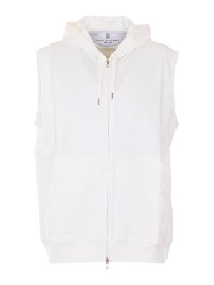 BRUNELLO CUCINELLI: vests - White Vest With Zip Closure