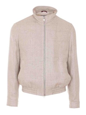BRUNELLO CUCINELLI: Turtlenecks & Polo necks - Beige Jacket With Frontal Zip Closure
