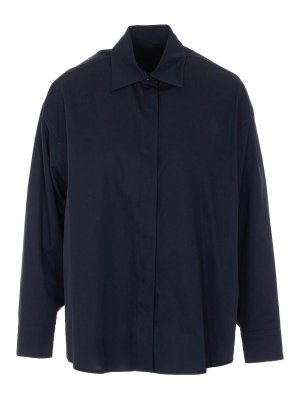 DONDUP: shirts - Black Shirt With Frontal Buttons Closure