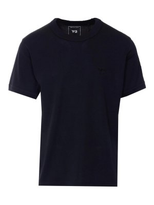Y-3: T-shirts - T-Shirt - Noir