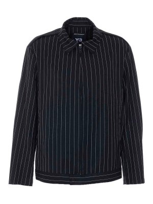Y-3: blazers - Black Striped Blouson