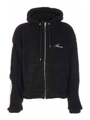 AMIRI: Sweatshirts & Sweaters - Bones Fleece Zip Hoodie
