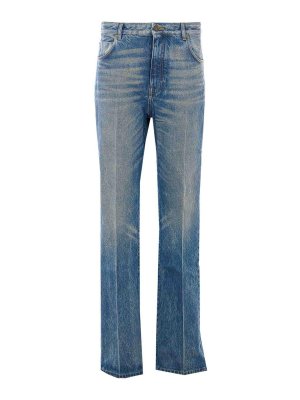 Balmain: Straight Leg Jeans - Straight Leg Jeans - Blau