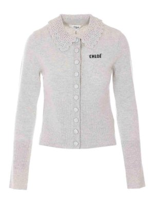 CHLOE': cardigan - Cardigan Aderente Con Logo