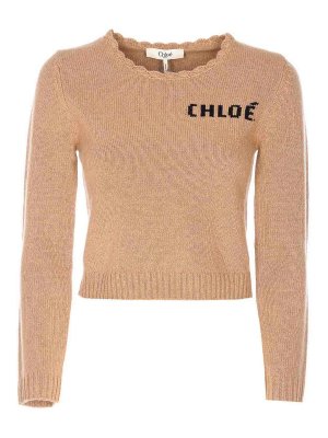 CHLOE': Suéteres con cuello pico - Suéter Cuello Redondo - Marrón