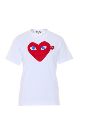 Comme des Garçons Play: t-shirt - T-shirt  bianca