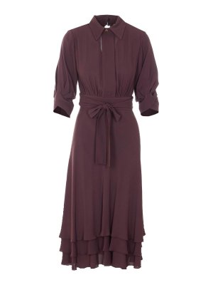 ELISABETTA FRANCHI: ニーレングスドレス - 膝丈ドレス - ブラウン