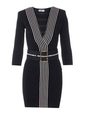 ELISABETTA FRANCHI: ニーレングスドレス - 膝丈ドレス - 黒