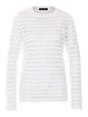 FABIANA FILIPPI: Strickpullover mit Rundhalsausschnitt - Rundhalspullover - Weiß