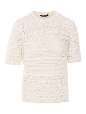 FABIANA FILIPPI: t-shirt - T-shirt bianca ricamata