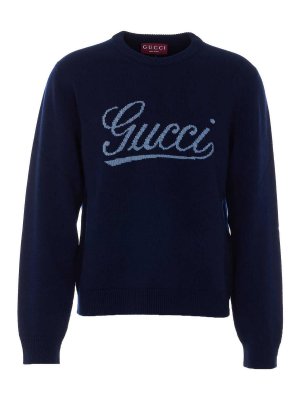 GUCCI: crew necks - Blue Sweater