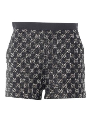 GUCCI: Trousers Shorts - Lame Tweed Wool Embroidered Shorts