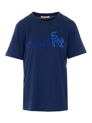 Marni: T-shirts - T-Shirt - Blau
