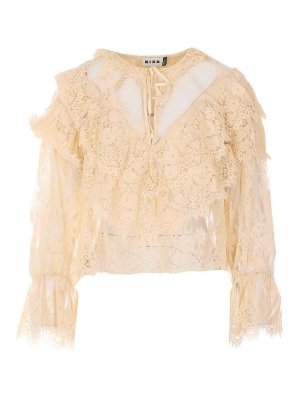 RIXO: Tops y camisetas sin mangas - Top - Beis