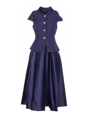 Self Portrait: ニーレングスドレス - 膝丈ドレス - ブルー