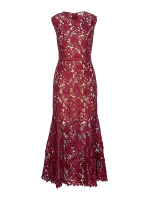 Self Portrait: ニーレングスドレス - 膝丈ドレス - 赤