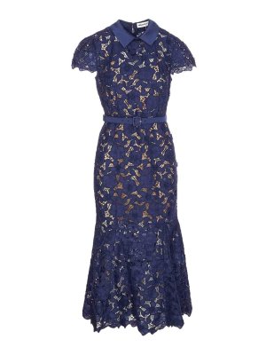 Self Portrait: ニーレングスドレス - 膝丈ドレス - ブルー