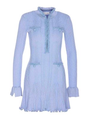 Self Portrait: ニーレングスドレス - 膝丈ドレス - ブルー