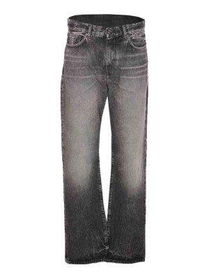 VERSACE: straight leg jeans - Jeans With Button And Zip Closure