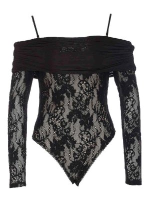 ZIMMERMANN: Tops & Tank tops - Black Rebellion Draped Body