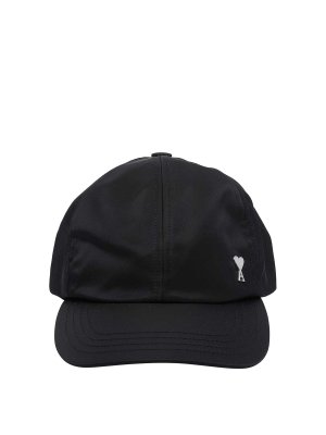 AMI PARIS: hats & caps - Black Logo Baseball Cap