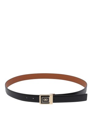 FERRAGAMO: belts - Logo Reversible Belt