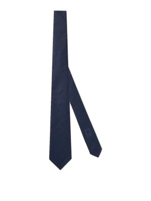 GUCCI: ties & bow ties - Blue Interlocking G Silk Jacquard Tie
