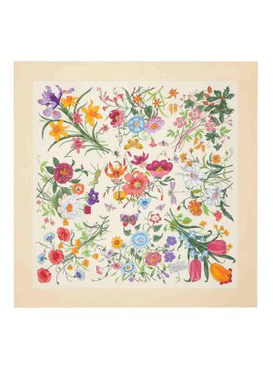 GUCCI: scarves - Printed Silk Twill Carre