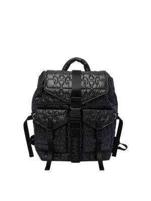 GANNI: Mochilas - Mochila - Negro