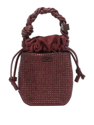 GANNI: Bolso clutch - Bolso Clutch - Rojo