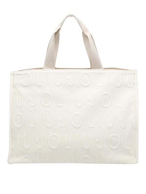 Liu Jo: shopper - Borsa tote con logo bianco