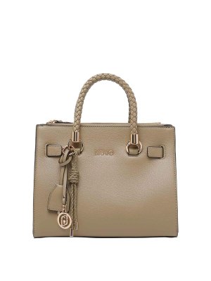 Liu Jo: shopper - Borsa a mano con logo color fango