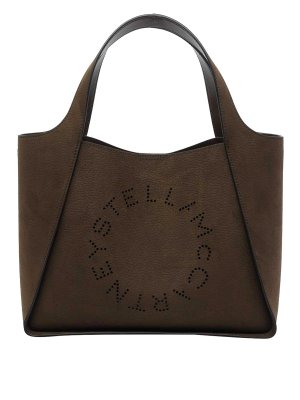 STELLA McCARTNEY: shopper - Borsa tote con logo Moka Stella
