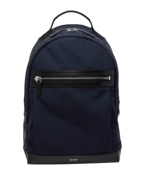 TOM FORD: backpacks - Blue Recycled Nylon Backpack