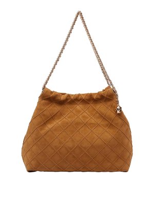 TORY BURCH: borse a spalla - Borsa hobo Fleming in pelle scamosciata